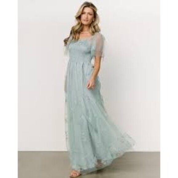 Baltic Born Dresses & Skirts - Baltic Born 1X Cassandra Light Blue Maxi Dress With Sequin Embellishments